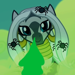 Size: 600x600 | Tagged: safe, edit, edited screencap, imported from derpibooru, screencap, zecora, zebra, luna eclipsed, 1000 hours in ms paint, clothes, costume, cropped, female, nightmare night costume, runny nose, snot, snot edit, solo