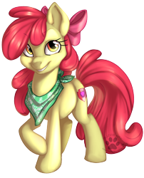 Size: 968x1200 | Tagged: safe, artist:blizzieneko, imported from derpibooru, apple bloom, earth pony, pony, female, mare, neckerchief, older, solo