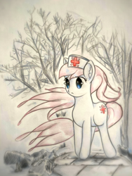 Size: 1920x2560 | Tagged: safe, artist:stardust0130, imported from derpibooru, nurse redheart, earth pony, pony, alternate hairstyle, female, mare, sad, solo, windswept mane