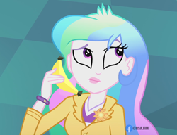 Size: 998x768 | Tagged: safe, artist:rsa.fim, edit, edited screencap, imported from derpibooru, screencap, princess celestia, eqg summertime shorts, equestria girls, subs rock, banana, bananalestia, bananaphone, food, principal celestia