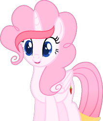 Size: 618x727 | Tagged: safe, artist:muhammad yunus, artist:tanahgrogot, imported from derpibooru, oc, oc only, oc:strawberries, alicorn, pony, alicorn oc, base used, female, horn, indonesia, mare, open mouth, open smile, simple background, smiling, solo, transparent background, vector, wings