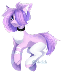 Size: 2191x2585 | Tagged: safe, artist:mediasmile666, imported from derpibooru, oc, oc only, earth pony, pony, bandage, choker, coat markings, female, high res, mare, pale belly, simple background, solo, transparent background