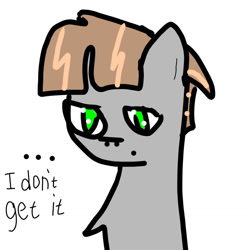 Size: 1280x1280 | Tagged: safe, artist:thunderrainbowshadow, imported from derpibooru, mudbriar, earth pony, pony, 1000 hours in ms paint, cute, i don't get it, male, solo, stallion