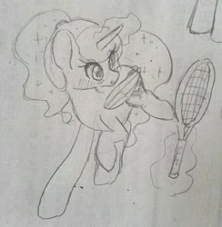 Size: 456x467 | Tagged: safe, artist:sugarcat_m, imported from derpibooru, princess luna, female, magic, mare, sketch, tennis racket