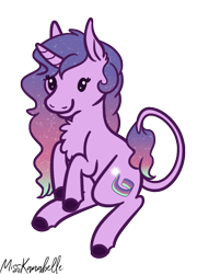 Size: 623x867 | Tagged: safe, artist:misskanabelle, imported from derpibooru, oc, oc only, oc:aurora, oc:aurora star, pony, unicorn, chest fluff, colored hooves, commission, ear fluff, ethereal mane, female, horn, leonine tail, mare, signature, simple background, sitting, starry mane, transparent background, unicorn oc, ych result