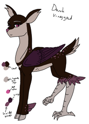 Size: 2158x3017 | Tagged: safe, alternate version, artist:agdapl, imported from derpibooru, oc, oc only, hybrid, cloven hooves, colored, high res, reference sheet, simple background, white background, wings