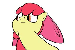 Size: 497x334 | Tagged: safe, artist:bennimarru, imported from derpibooru, apple bloom, earth pony, pony, female, filly, nervous, reaction image, solo, stare, unsure, wary