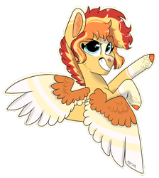 Size: 1402x1567 | Tagged: safe, artist:moccabliss, imported from derpibooru, oc, oc only, oc:flamespark, pegasus, pony, colored wings, female, mare, simple background, solo, transparent background, two toned wings, wings