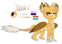 Size: 2551x1815 | Tagged: safe, artist:moccabliss, imported from derpibooru, oc, oc only, oc:julian, dragon, dragriff, griffon, ambiguous gender, genderfluid, genderfluid pride flag, pansexual pride flag, pride, pride flag, simple background, solo, transparent background
