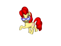 Size: 1200x900 | Tagged: safe, artist:mrbarney94, imported from derpibooru, twist, earth pony, pony, pony creator, 3d, 3d pony creator, female, filly, g1, g4, g4 style, glasses, ponylumen, simple background, transparent background, walking