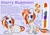 Size: 2048x1422 | Tagged: safe, artist:pineappleartz, imported from derpibooru, oc, oc only, oc:starry bluemoon, pony, unicorn, cutie mark, female, flower, lying down, magic, reference sheet, sitting, smiling, solo, story included