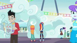 Size: 1920x1080 | Tagged: safe, imported from derpibooru, screencap, aqua blossom, leafy mint, megan williams, mint chip, rainbow dash, equestria girls, equestria girls series, rollercoaster of friendship, clothes, converse, female, g1, male, mother and child, mother and son, outdoors, shoes