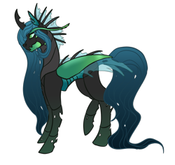 Size: 1097x1034 | Tagged: safe, artist:doctorbookwyrm, imported from derpibooru, queen chrysalis, changeling, changeling queen, exoskeleton, female, simple background, solo, transparent background