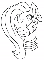 Size: 1296x1788 | Tagged: safe, artist:buttercupsaiyan, fluttershy, zebra, ear piercing, earring, jewelry, monochrome, neck rings, piercing, simple background, sketch