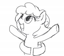 Size: 2448x2178 | Tagged: safe, artist:buttercupsaiyan, pegasus, pony, arms in the air, hug, monochrome, open mouth, simple background, sketch