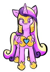 Size: 716x1035 | Tagged: safe, artist:zutcha, imported from twibooru, princess cadance, alicorn, pony, armor, female, image, mare, needs more jpeg, simple background, sketch, solo, white background