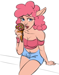 Size: 2368x3000 | Tagged: safe, artist:kittytitikitty, imported from derpibooru, pinkie pie, anthro, human, food, high res, humanized, ice cream