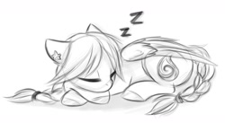 Size: 1608x884 | Tagged: safe, artist:megabait, imported from derpibooru, oc, pegasus, pony, braid, sketch, sleeping, stars