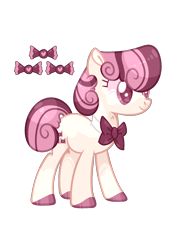 Size: 1432x1940 | Tagged: safe, artist:lilywolfpie, artist:lilywolfpie-yt, imported from derpibooru, bon bon, sweetie drops, pony, alternate design, bowtie, simple background, solo, transparent background