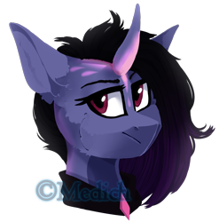 Size: 1919x1941 | Tagged: safe, artist:mediasmile666, imported from derpibooru, oc, oc only, pony, unicorn, bust, curved horn, female, horn, looking at you, mare, simple background, solo, transparent background
