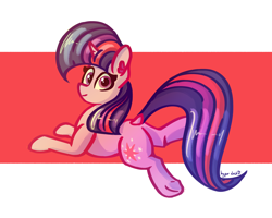 Size: 3640x2911 | Tagged: safe, artist:hyper dash, imported from derpibooru, twilight sparkle, pony, unicorn, butt, high res, looking at you, lying down, plot, prone, solo, twibutt, unicorn twilight