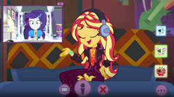 Size: 1920x1074 | Tagged: safe, imported from derpibooru, screencap, rarity, sunset shimmer, equestria girls, equestria girls series, festival looks, spoiler:eqg series (season 2)