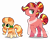 Size: 3231x2548 | Tagged: dead source, safe, artist:cherritoppu, artist:maiii-san, imported from derpibooru, oc, oc only, pony, unicorn, base used, bow, clothes, duo, eyelashes, female, filly, hair bow, high res, horn, magical gay spawn, magical lesbian spawn, male, offspring, open mouth, parent:big macintosh, parent:sunburst, parent:sunset shimmer, parent:tempest shadow, parents:macburst, parents:tempestshimmer, raised hoof, scarf, simple background, smiling, stallion, transparent background, unicorn oc