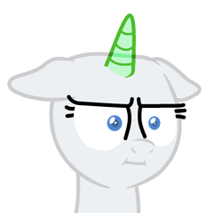 Size: 1144x1092 | Tagged: safe, artist:somecoconut, imported from derpibooru, oc, oc only, pony, unicorn, :i, bald, base, bust, eyelashes, horn, i mean i see, simple background, solo, unicorn oc, white background