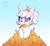 Size: 4096x3800 | Tagged: safe, artist:confetticakez, imported from derpibooru, oc, oc only, oc:confetti cupcake, bat pony, pony, atg 2021, blushing, cute, food, hat, heart eyes, herbivore, mango, newbie artist training grounds, party hat, smiling, solo, weapons-grade cute, wingding eyes