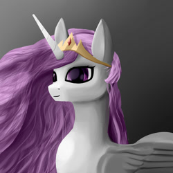 Size: 2000x2000 | Tagged: safe, artist:twobestfriendsstudio, imported from derpibooru, princess celestia, alicorn, pony, princess molestia, bust, female, gradient background, high res, solo