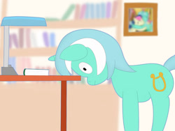 Size: 1280x960 | Tagged: safe, artist:limitmj, imported from derpibooru, bon bon, lyra heartstrings, sweetie drops, pony, unicorn, atg 2021, female, newbie artist training grounds, procrastination, solo, wide eyes