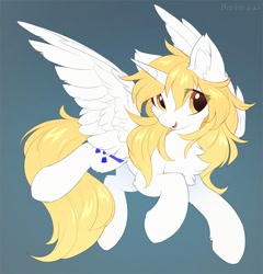 Size: 1228x1280 | Tagged: safe, artist:hioshiru, imported from derpibooru, oc, oc only, oc:star nai, alicorn, pony, alicorn oc, horn, solo, wings