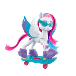 Size: 539x539 | Tagged: safe, edit, imported from derpibooru, zipp storm, pegasus, pony, g5, skateboard, toy, unofficial