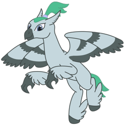 Size: 2000x2000 | Tagged: safe, artist:exhumed legume, imported from ponybooru, oc, oc only, unnamed oc, hippogriff, feathered fetlocks, flying, hippogriff oc, male, ponybooru collab 2021, show trace, simple background, solo, trace, transparent background
