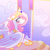 Size: 1920x1920 | Tagged: safe, alternate version, artist:melonmilk, derpibooru exclusive, imported from derpibooru, princess celestia, alicorn, pony, blushing, castle, crown, female, jewelry, mare, pink hair, pink-mane celestia, regalia, solo