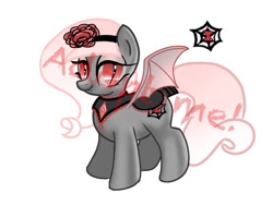 Size: 1024x768 | Tagged: safe, artist:pegas1ster, imported from derpibooru, oc, oc only, oc:black widow, bat pony, pony, adoptable, bat pony oc, bat wings, cutie mark, female, looking at you, mare, simple background, solo, white background, wings