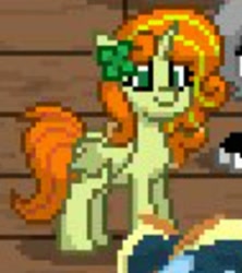 Size: 382x430 | Tagged: safe, artist:be_yourself, artist:earthpone06, imported from derpibooru, oc, oc only, oc:lucky key, alicorn, pony, pony town, clover, female, mare, ponified, smiling