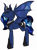 Size: 2627x3523 | Tagged: safe, artist:agdapl, imported from derpibooru, princess luna, alicorn, bat pony, bat pony alicorn, pony, alternate universe, bat ponified, bat wings, ethereal mane, fangs, female, galaxy mane, high res, hoof shoes, horn, lunabat, mare, peytral, race swap, simple background, transparent background, wings