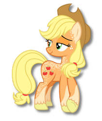 Size: 900x1072 | Tagged: safe, artist:teal-quil, imported from derpibooru, applejack, pony, alternate design, hat, simple background, solo, transparent background