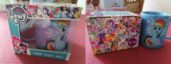 Size: 2000x750 | Tagged: safe, imported from derpibooru, applejack, fluttershy, pinkie pie, rainbow dash, rarity, twilight sparkle, cute, irl, mane six, merchandise, mug, photo