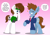 Size: 4000x2800 | Tagged: safe, artist:aarondrawsarts, imported from derpibooru, oc, oc only, oc:brain teaser, oc:davvid daggers, earth pony, pony, ask brain teaser, clothes, clothes swap, dialogue, earth pony oc, male, tumblr