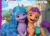 Size: 1600x1146 | Tagged: safe, edit, imported from derpibooru, izzy moonbow, sunny starscout, earth pony, pony, unicorn, a new adventure, book, book cover, cover, cute, female, g5, gif, izzyscout, lesbian, lighthouse, mare, maretime bay, my little pony logo, non-animated gif, pony history, shipping, sunnybetes, uvula