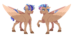 Size: 6344x3102 | Tagged: safe, artist:gigason, imported from derpibooru, oc, oc only, pegasus, pony, colt, female, filly, male, offspring, parent:dumbbell, parent:rainbow dash, parents:dumbdash, siblings, simple background, transparent background, two toned wings, wings
