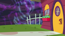 Size: 1280x720 | Tagged: safe, imported from derpibooru, screencap, discordant harmony, season 7, background, discord's house, no pony, scenic ponyville, the discord zone