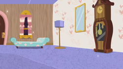 Size: 1280x720 | Tagged: safe, imported from derpibooru, screencap, discordant harmony, background, clock, couch, discord's house, door, lamp, liminal space, mirror, no pony, scenic ponyville, window