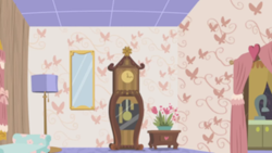 Size: 1280x720 | Tagged: safe, imported from derpibooru, screencap, discordant harmony, season 7, background, clock, couch, discord's house, kitchen, lamp, liminal space, living room, no pony, scenic ponyville