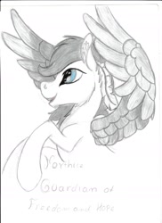 Size: 1275x1752 | Tagged: safe, artist:silbernepegasus, imported from derpibooru, oc, oc only, oc:northice, pegasus, pony, northice, solo, traditional art