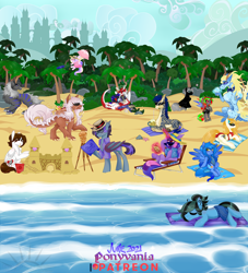 Size: 5000x5514 | Tagged: safe, artist:nekomellow, imported from derpibooru, pony, beach, ponyvania, sun