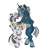 Size: 2319x2386 | Tagged: safe, artist:dragonfoxgirl, imported from derpibooru, oc, oc only, oc:garbhán, oc:jotun, unicorn, zebra, bipedal, high res, male