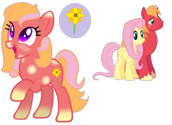 Size: 3232x2336 | Tagged: safe, artist:princessamara123, artist:xbubble-bases, imported from derpibooru, big macintosh, fluttershy, oc, oc:lily, earth pony, pegasus, pony, base used, coat markings, cutie mark, female, flower, fluttermac, gradient hooves, happy, high res, looking up, male, mare, offspring, open mouth, parent:big macintosh, parent:fluttershy, parents:fluttermac, raised hoof, shipping, simple background, smiling, straight, transparent background, two toned mane, violet eyes